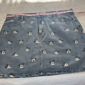 Disney Blue Denim Skirt with Character Print